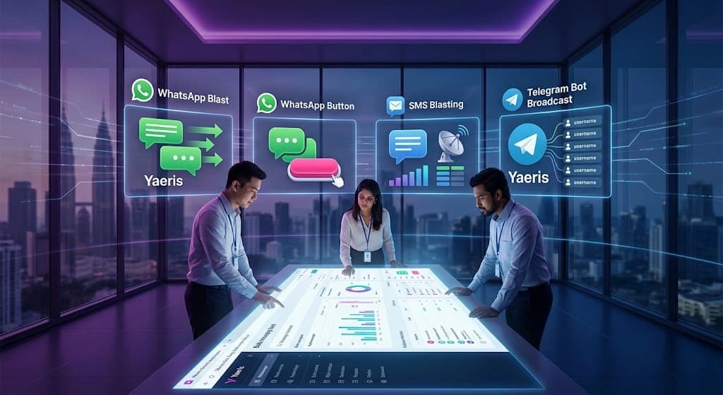 Yaeris bulk messaging services across WhatsApp, SMS, and Telegram