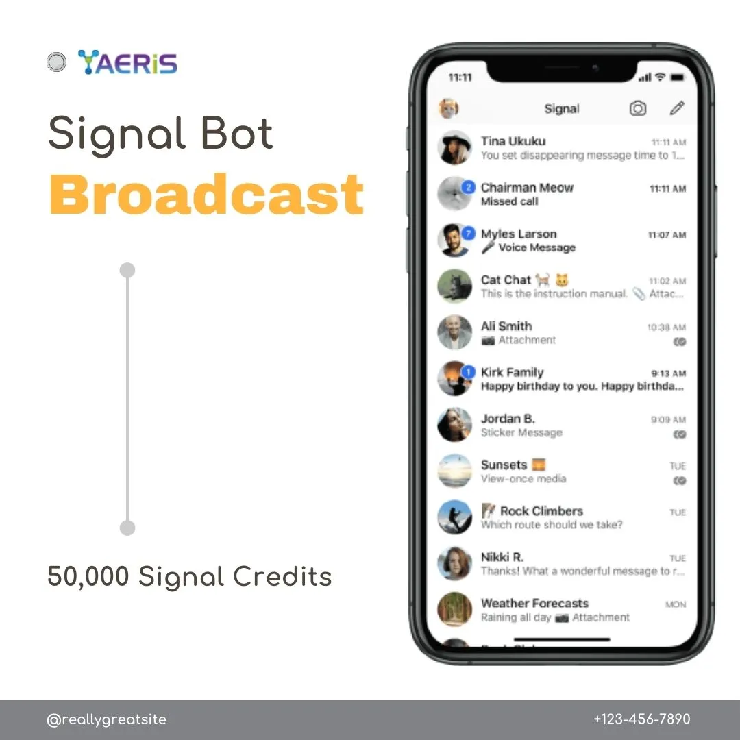 Yaeris signal bot broadcast 50000 credits