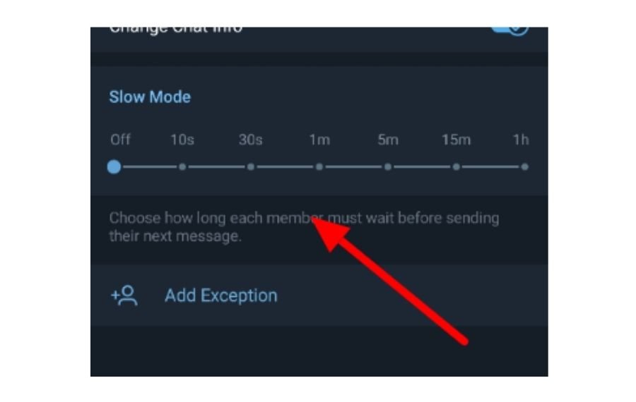 telegram blaster slow mode message