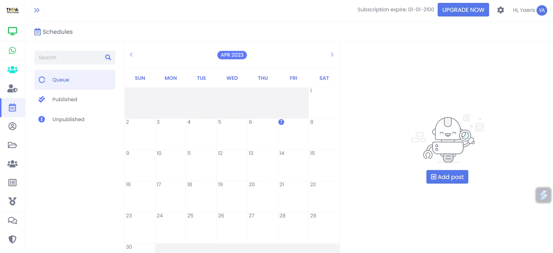 Yaeris schedule your broadcast